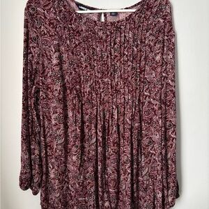 Lands' End Pleated Top 2X
